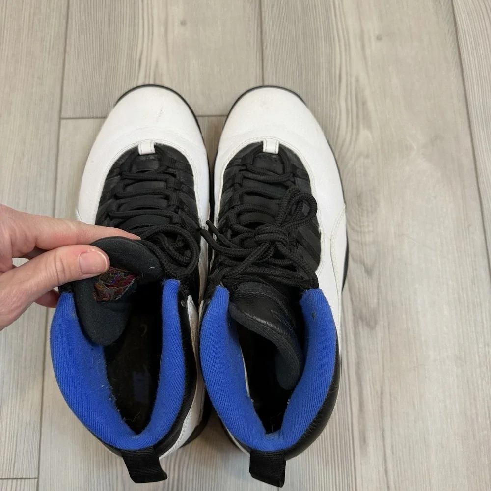 Air Jordan 10 / Mens 9.5 Retro 2018 Orlando Black White‎ Royal Lace Up 310805